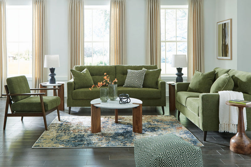 Signature Design by Ashley Bixler living room set featuring stationary sofas and loveseats with plush upholstery and modern design