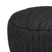 Fredrik - Round Pouf - Black - R&R Furniture Gallery (Fountain Valley, CA)