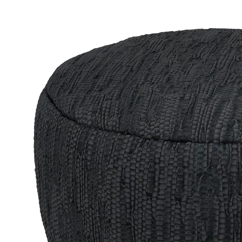 Fredrik - Round Pouf - Black - R&R Furniture Gallery (Fountain Valley, CA)