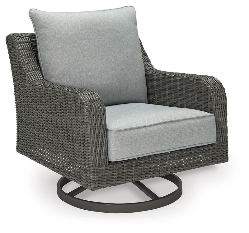 Elite Park - Swivel Lounge w/ Cushion - Gray - R&R Furniture Gallery (Fountain Valley, CA)