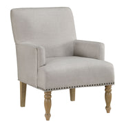 Alice - Upholstered Arm Chair With Nailheads - Beige - R&R Furniture Gallery (Fountain Valley, CA)