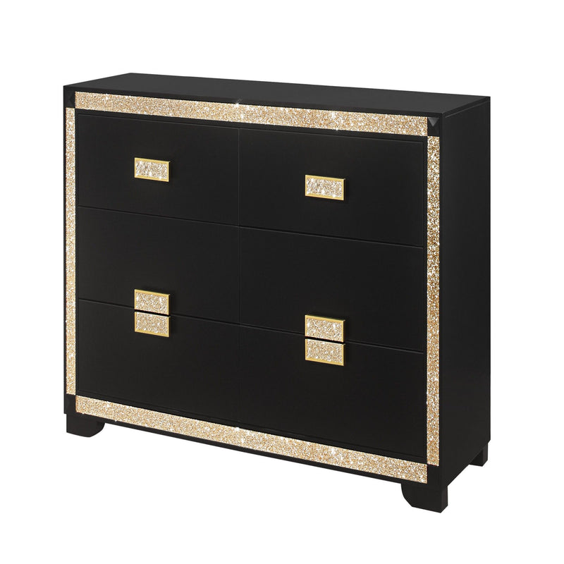 Lively - Dresser With Glitter Detail And Thick Bar Handle Hardware - Black - R&R Furniture Gallery (Fountain Valley, CA)