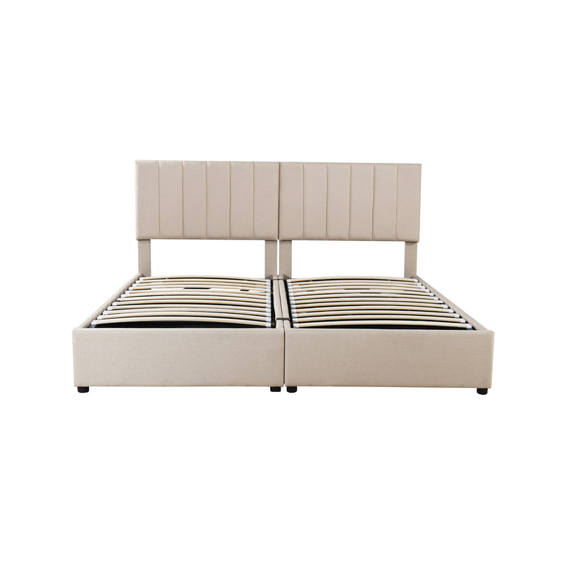 Upholstered Platform Bed With A Hydraulic Storage System - R&R Furniture Gallery (Fountain Valley, CA)