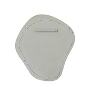 TOV Furniture Orpheus 35x31 inch ribbed wall mirror with faux stone frame, reflecting modern interior design elements.