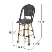 Outdoor Rattan And Aluminum French Barstools (Set of 2) - R&R Furniture Gallery (Fountain Valley, CA)