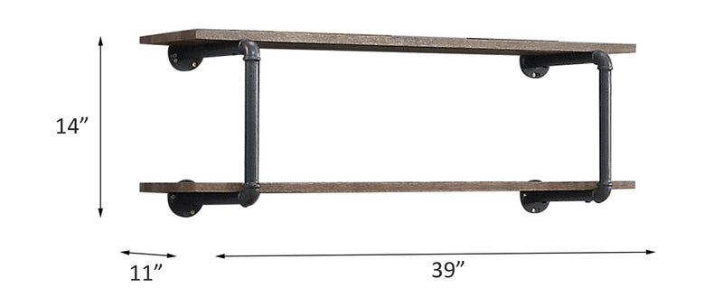 Brantley - Wall Rack - Antique Oak & Sandy Gray - R&R Furniture Gallery (Fountain Valley, CA)