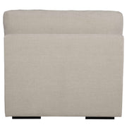 Uttermost Refuge armless stationary sofa with plush fabric and sleek design, shown in a modern living room setting.