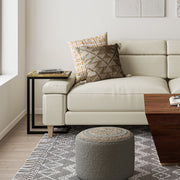 Natural wood Davisville C side table by Simpli-Home, featuring a sleek chair side design with a smooth finish.