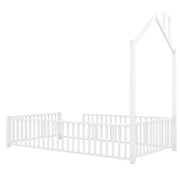 Metal House Platform Bed With Guardrail And Chimney - R&R Furniture Gallery (Fountain Valley, CA)