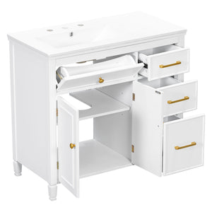 Bathroom Vanity With Sink Top, 3 Soft Closing Drawers