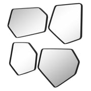 Set of four black wall mirrors by Uttermost, featuring sleek frames and modern design for stylish interior decor.