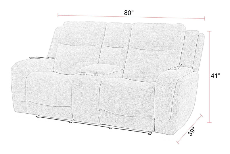 Penfield - Power Zero G Console Loveseat With Heat, Massage & Speaker P3 - Frappe - R&R Furniture Gallery (Fountain Valley, CA)