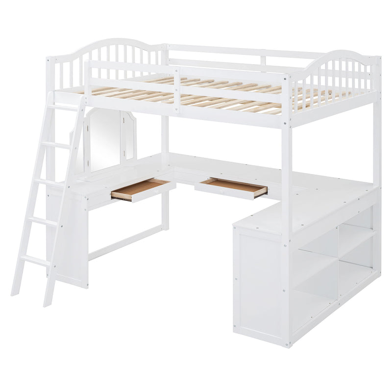 Loft Bed With Drawers, Cabinet, Shelves With Desk - R&R Furniture Gallery (Fountain Valley, CA)
