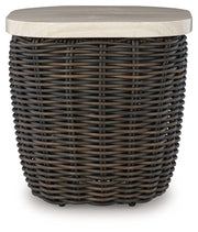 Kimora - Square End Table - Beige / Dark Brown - R&R Furniture Gallery (Fountain Valley, CA)