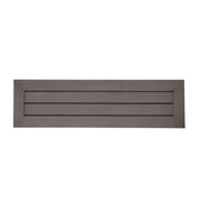 Dark gray modern aluminum outdoor dining bench with X base by Noble House, showcasing sleek design and sturdy construction.