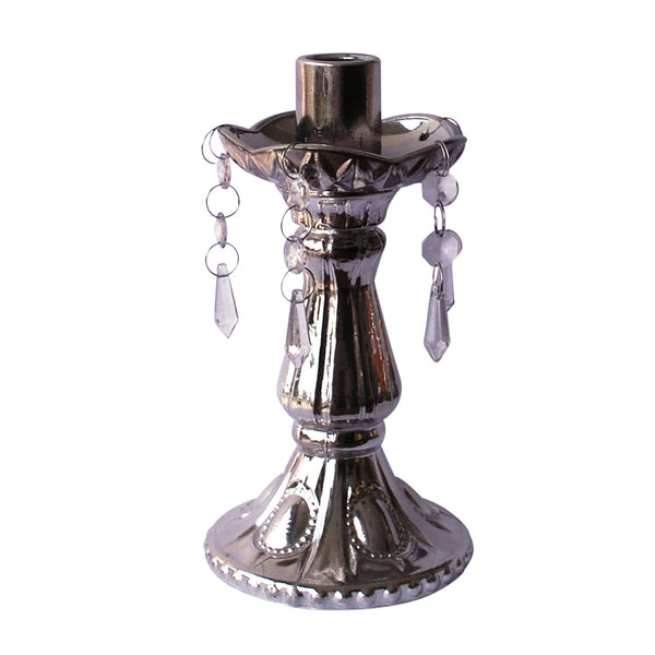 Single Arm Candle Stand - Pearl Silver