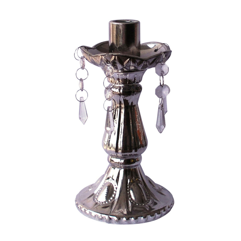 Single Arm Candle Stand - Pearl Silver