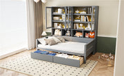 Daybed With Glass Door Storage Cabinets, Built In LED Lighting And Shelves - R&R Furniture Gallery (Fountain Valley, CA)