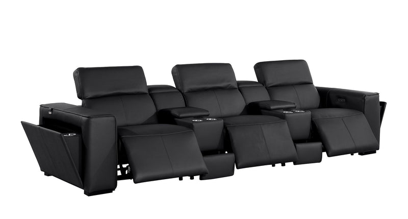 1224 - 8-Piece Modular Power Reclining Sofa & Loveseat Set In With 5 Power Recliners & Power Headrests