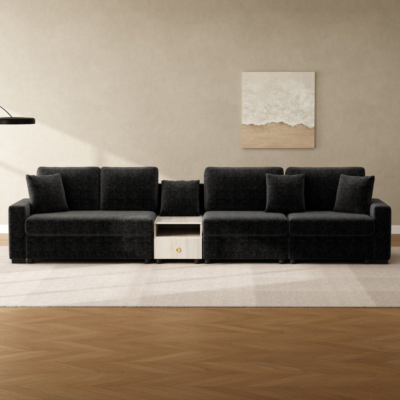 Modular Sofa Couch With Storage Armrest And Center Console - R&R Furniture Gallery (Fountain Valley, CA)