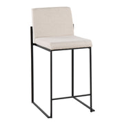Lumi Source Fuji contemporary modern high back counter stool with sleek design and wooden legs, ideal for kitchen or bar areas.