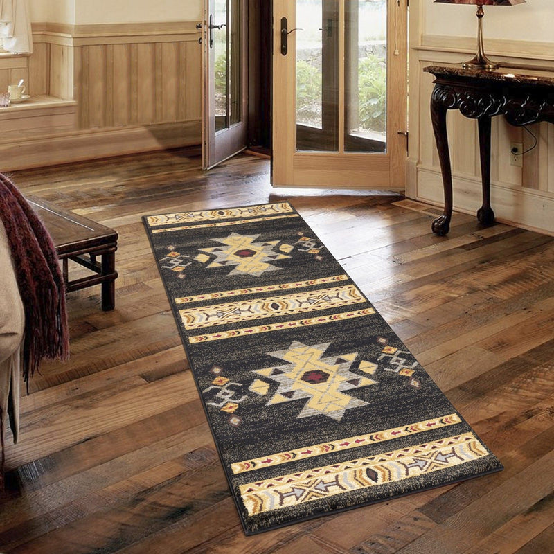Tribes - 5'3" X 7'3" Southwest Area Rug - Black - R&R Furniture Gallery (Fountain Valley, CA)