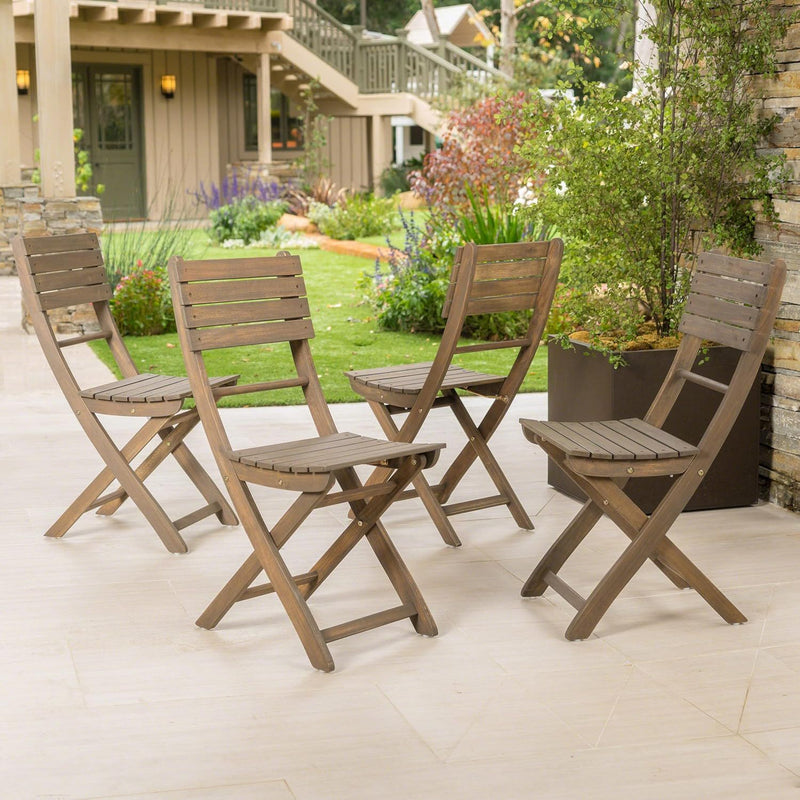Positano - 4 Piece Foldable Chair - Gray - R&R Furniture Gallery (Fountain Valley, CA)