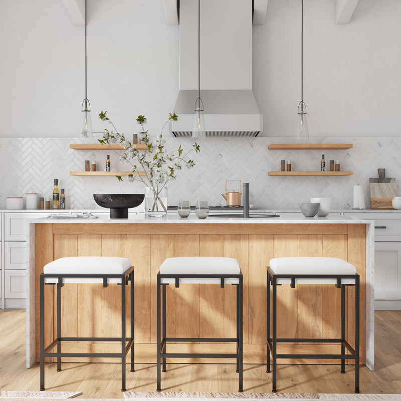 Uttermost Saugus Industrial 1 Light Pendant in white hanging from ceiling, modern pendant lighting fixture with sleek design.