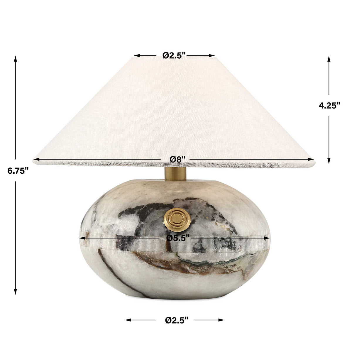 Curling - Stone Rechargeable Mini Lamp - White / Black