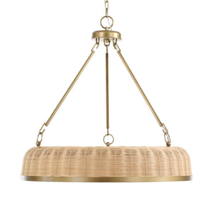 Ladakh - 9 Light Round Wicker Pendant - Gold