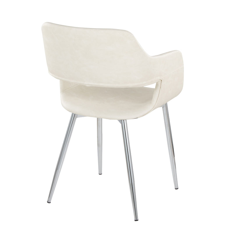 Pair of Lumi Source Margarite contemporary dining chairs with sleek design and wooden legs, set of two for modern dining rooms.