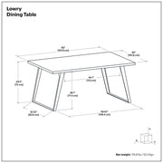 Simpli-Home Lowry handcrafted square dining table with wooden surface and sturdy legs, ideal for modern dining rooms.