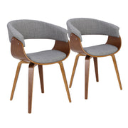 Pair of vintage mid-century modern Lumi Source dining chairs in a stylish, retro design, set of 2 for dining room decor.