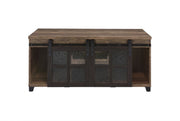 Nineel - Coffee Table - Obscure Glass, Rustic Oak & Black - R&R Furniture Gallery (Fountain Valley, CA)