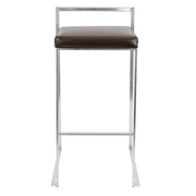 Lumi Source Fuji contemporary stackable barstool set with sleek modern design and wooden seats, ideal for kitchen or bar area.