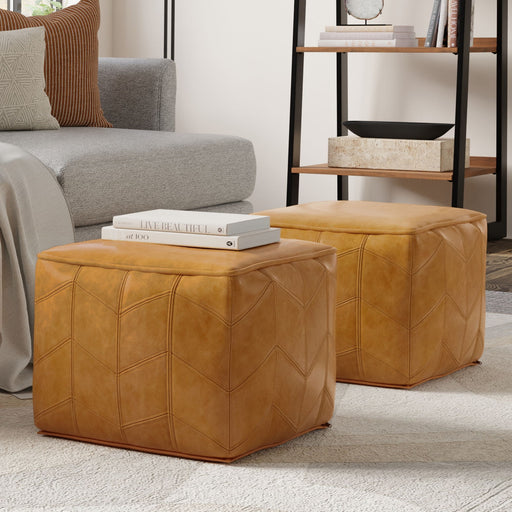 Morden - Square Pouf - Brown - R&R Furniture Gallery (Fountain Valley, CA)
