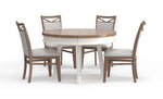 Americana Modern Dining - Round Extendable Dining Table And 4 Upholstered Chairs - Cotton - R&R Furniture Gallery (Fountain Valley, CA)