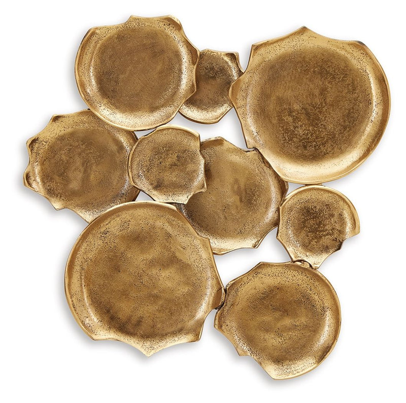 Gageton - Wall Decor - Antique Gold Finish - R&R Furniture Gallery (Fountain Valley, CA)