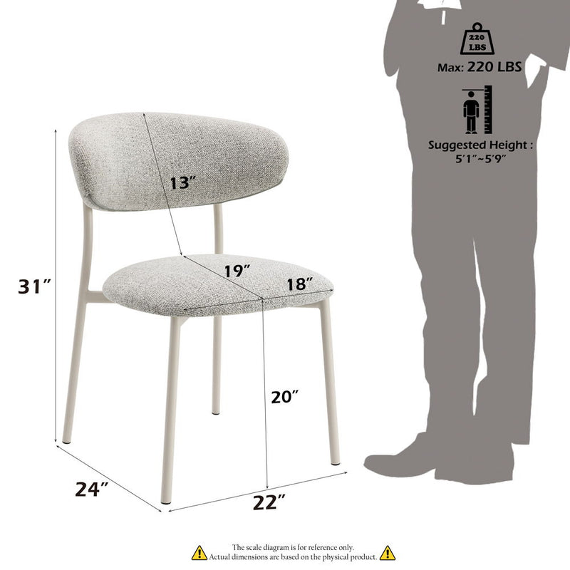 Kalam - Side Chair (Set of 2) - Gray Fabric & Beige - R&R Furniture Gallery (Fountain Valley, CA)
