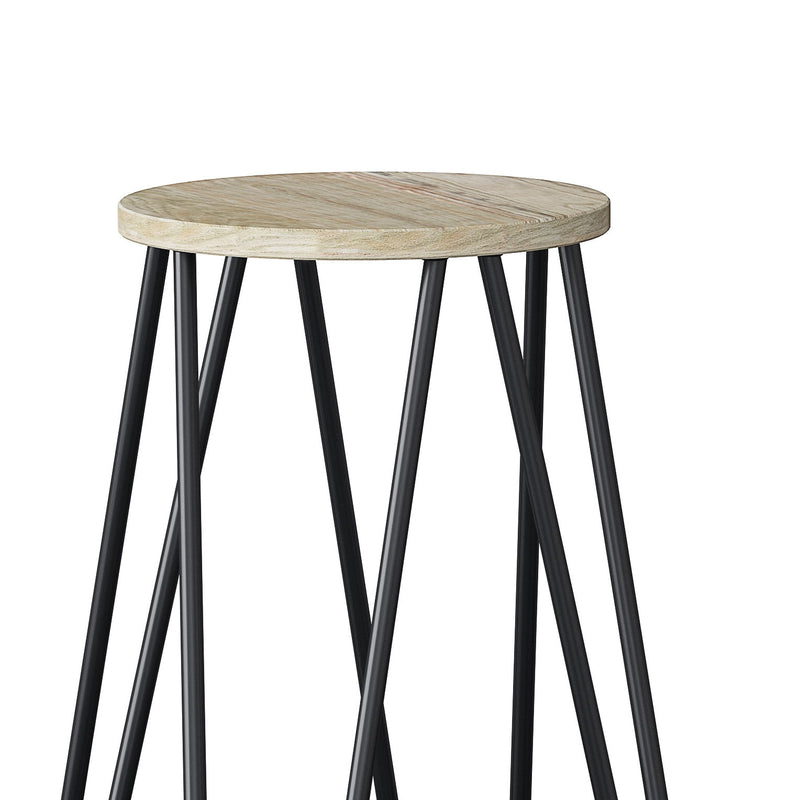 Simeon - Multifunctional Metal Stool With Wood Seat - R&R Furniture Gallery (Fountain Valley, CA)