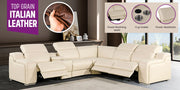 1116 - Power Reclining Italian Leather Sectional - R&R Furniture Gallery (Fountain Valley, CA)