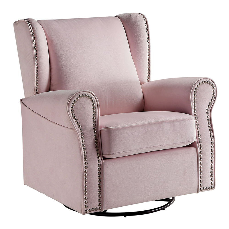 Tamaki - Swivel Chair With Glider - Pink Fabric - R&R Furniture Gallery (Fountain Valley, CA)
