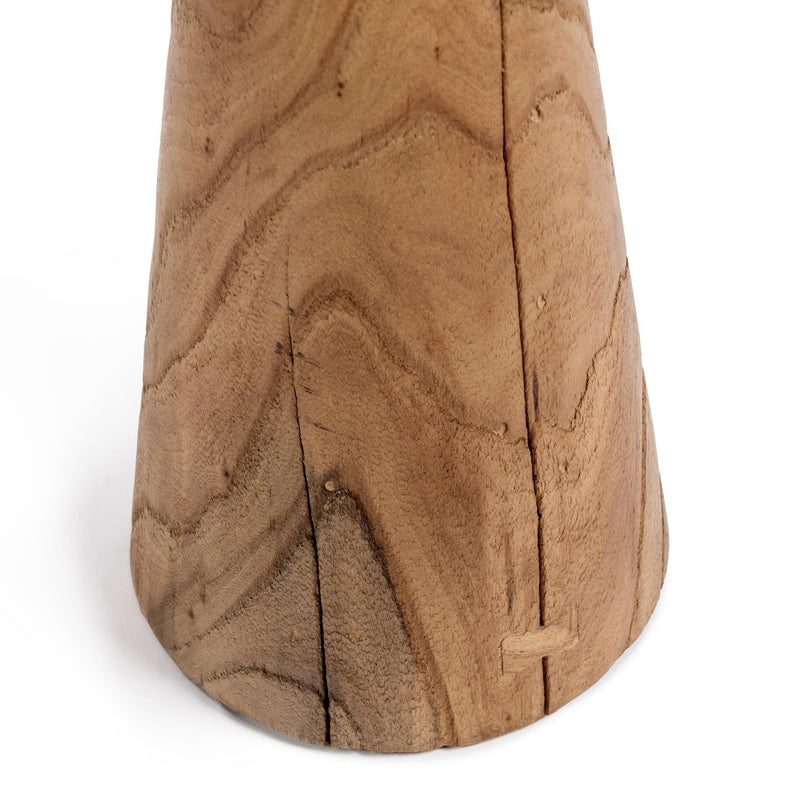 Classic Home Alina accent table in Heartwood Natural wood with a round top and sleek, modern design.