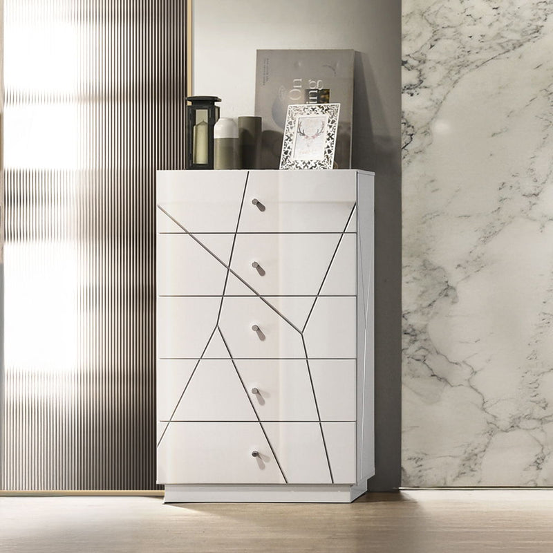 Esther - Chest - White / Silver - R&R Furniture Gallery (Fountain Valley, CA)