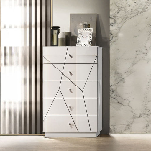 Esther - Chest - White / Silver - R&R Furniture Gallery (Fountain Valley, CA)