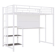 Metal Loft Bed With Desk, 3 Shelves And Ladder - R&R Furniture Gallery (Fountain Valley, CA)
