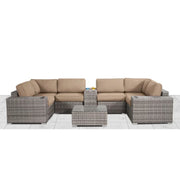 Modern Patio Rattan Sectional Set With Cushions - R&R Furniture Gallery (Fountain Valley, CA)