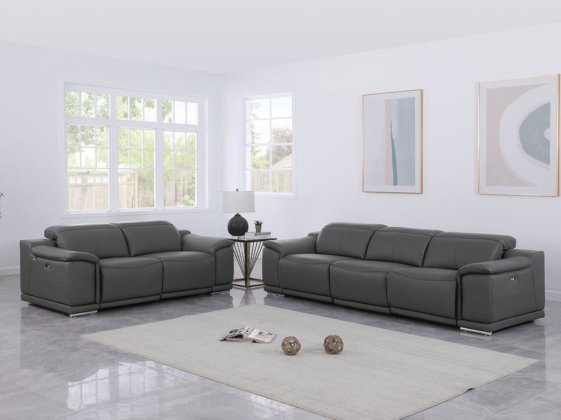 9762 - 5-Piece Modular Power Reclining Sofa And Loveseat Set With 5 Power Recliners In - R&R Furniture Gallery (Fountain Valley, CA)