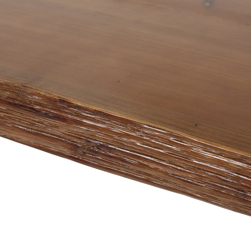 Modern industrial breakfast bar table with metal hairpin legs and natural wood veneer top, by Noble House.