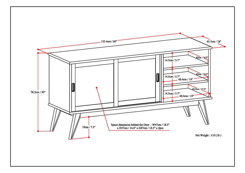 Draper - Handcrafted Mid Century Low TV Media Stand - R&R Furniture Gallery (Fountain Valley, CA)